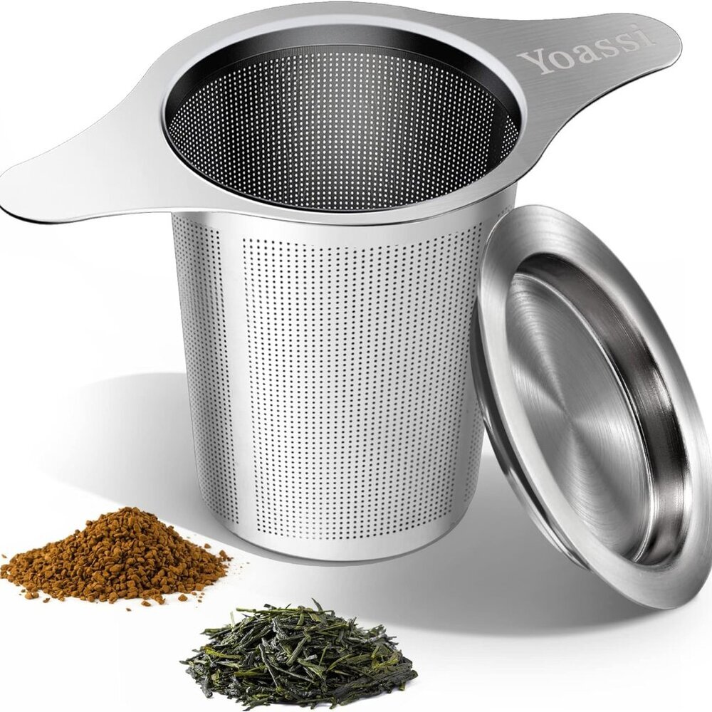 Extra Fine 18/8 Stainless Steel Tea Infuser Mesh Strainer with Large Capacity &